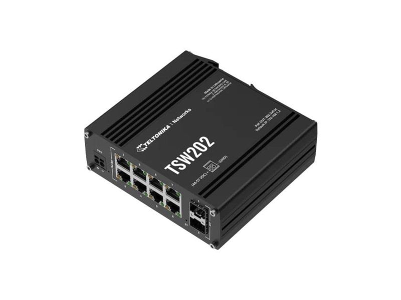 Teltonika TSW202 8-Port Managed POE+ Switch (8-Port PoE+ / 2 x SFP)