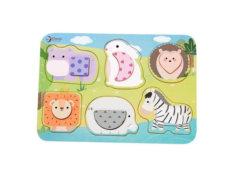 Classic World Wooden Puzzle Wild Animals 13 pcs Holz