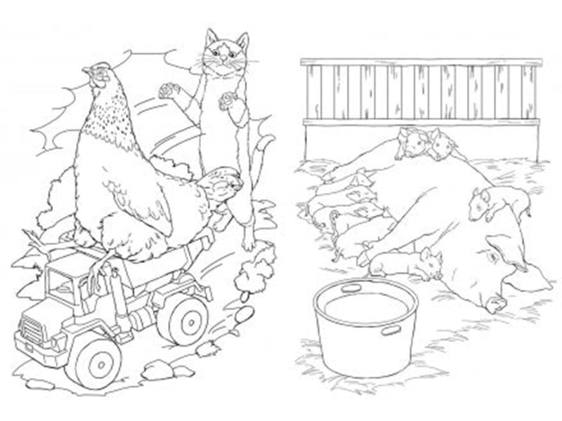 Tactic Cute farm animals coloring book