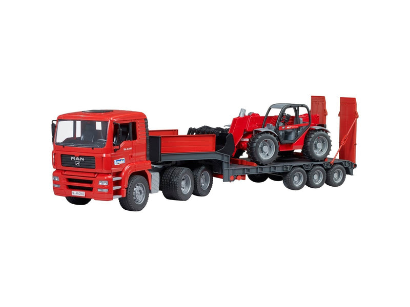 Bruder MAN TGA Low loader truck with Manitou Telescopic