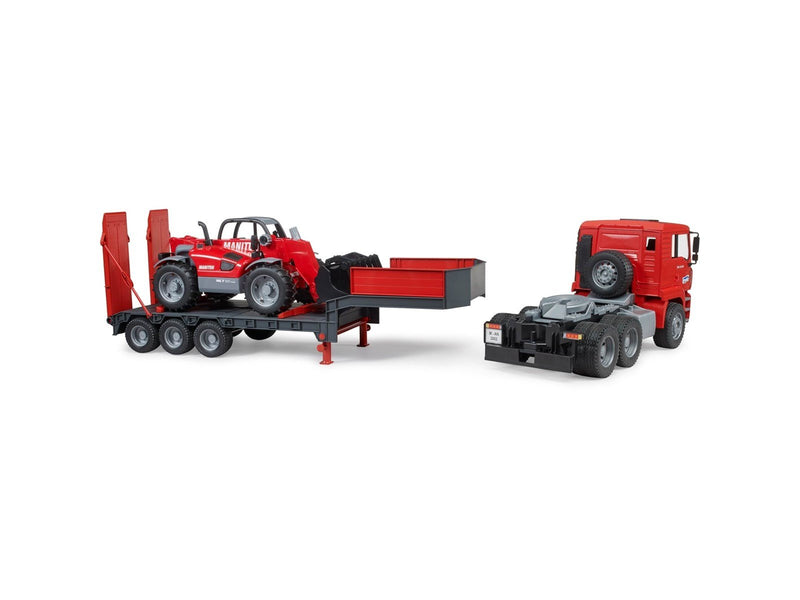 Bruder MAN TGA Low loader truck with Manitou Telescopic