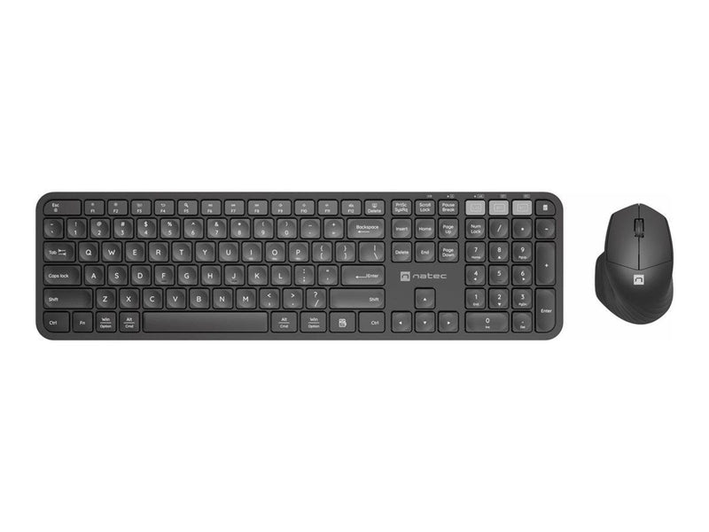 Natec OCTOPUS 2 - keyboard and mouse set - QWERTY - US - black - Tastatur & Maus Set - Englisch - US - Schwarz