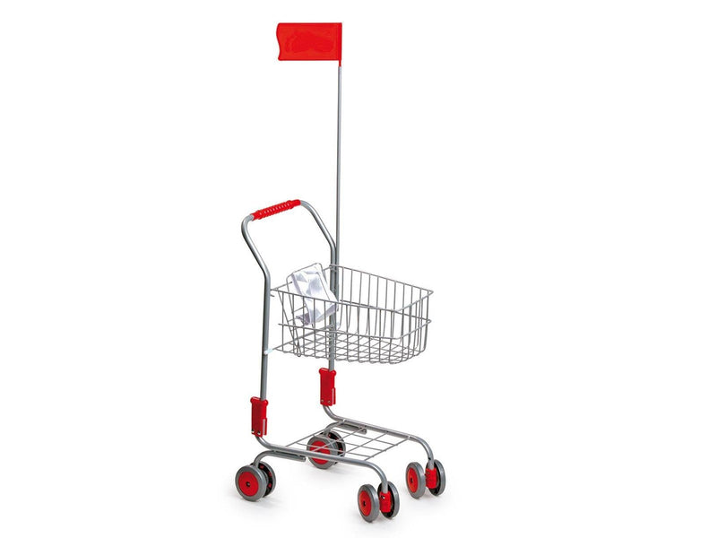 Small Foot - Shopping cart with doll seat and flag