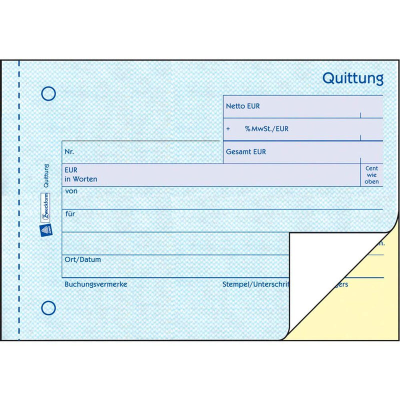 Avery Zweckform Quittungsbuch A6 Querformat inkl. Mwst. - 4 + 1 Gratis