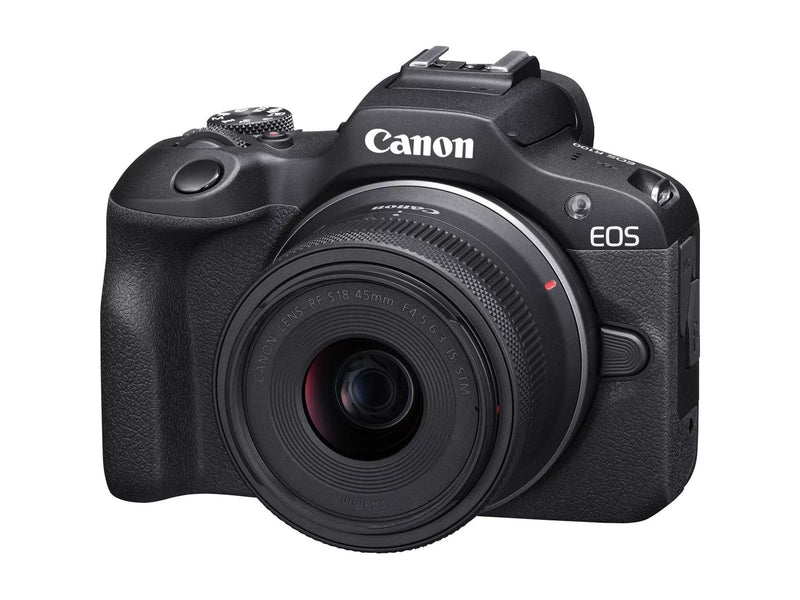 Canon EOS R100 + RF-S 18-45mm IS STM Travel Kit (Shoulder Bag + 64GB SD Card)