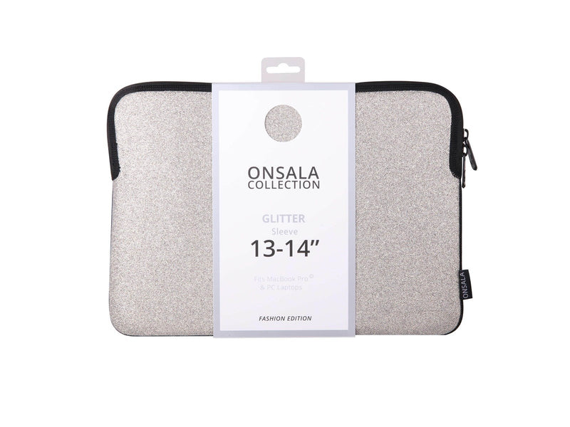 ONSALA Laptop Sleeve Glitter 13/14" Silver