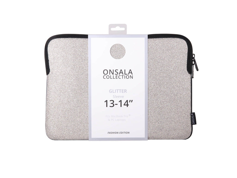 ONSALA Laptop Sleeve Glitter 13/14" Silver