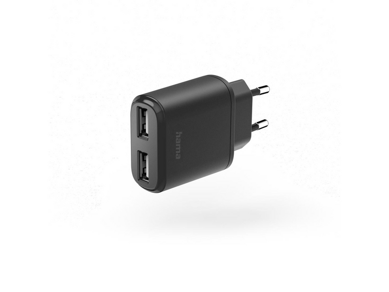 Hama Charger 2xUSB-A 12W Black