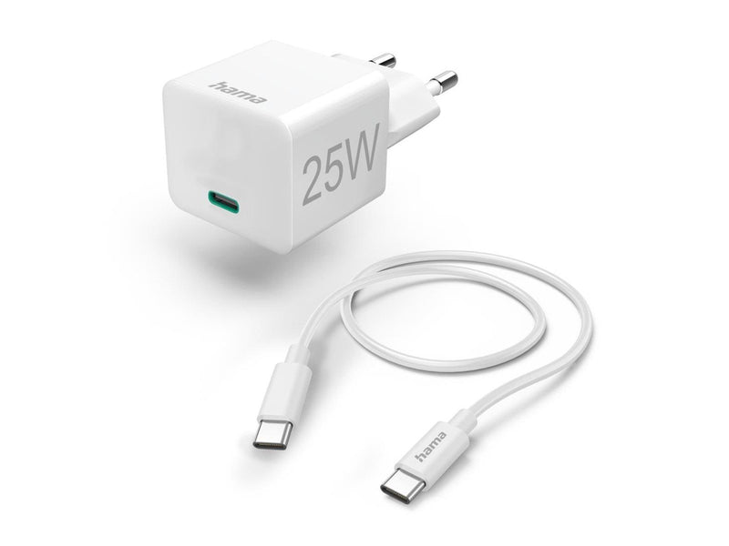 Hama Charger USB-C with USB-C Cable PD 25W 1.5m Cable White