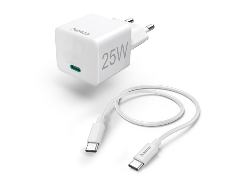 Hama Charger USB-C with USB-C Cable PD 25W 1.5m Cable White