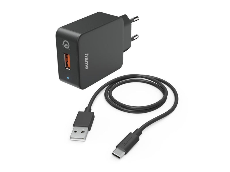 Hama Charger 220V with USB-C Cable Qualcomm 19.5W Black