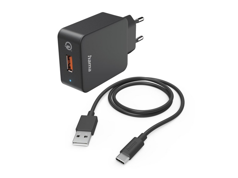 Hama Charger 220V with USB-C Cable Qualcomm 19.5W Black