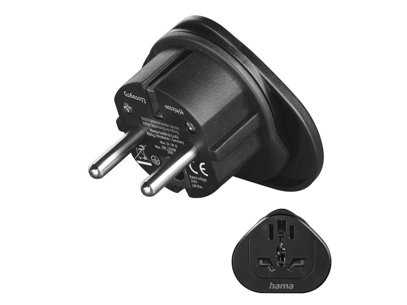 Hama Traveladapter Type E/F Universal World-EU Black