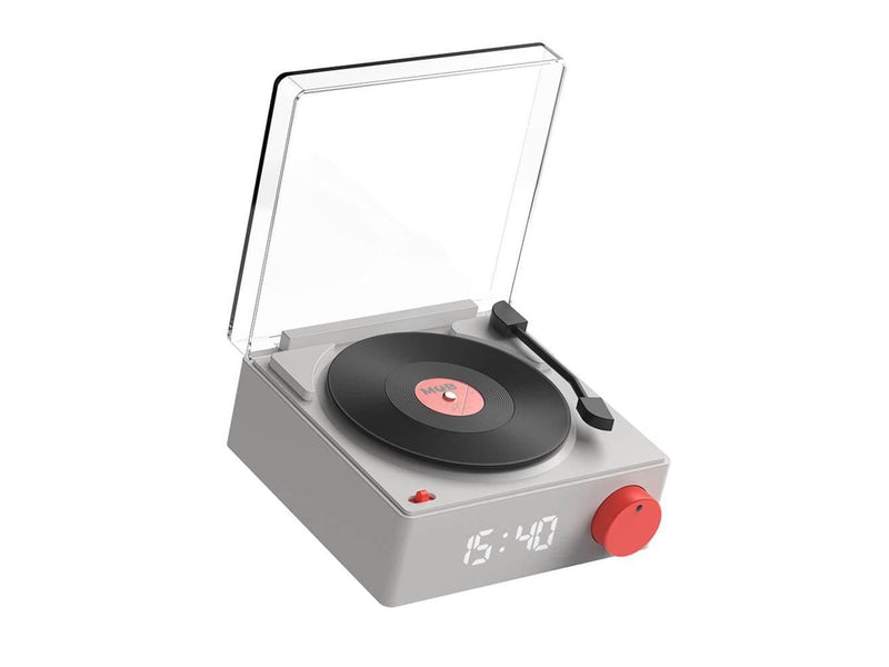 MOB Speaker Alarm Clock Vinyl Retro Grey