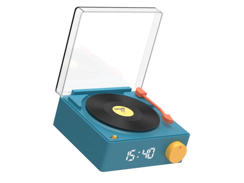 MOB Speaker Alarm Clock Vinyl Retro Blue