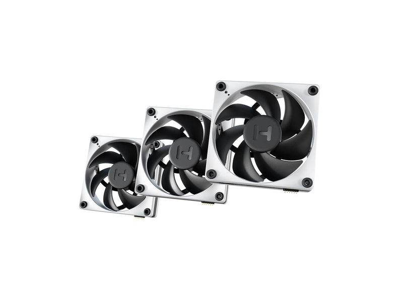 HYTE THICC FP12 Fan 3 Pack - Gehäuselüfter - 120mm - Weiß mit schwarzen Flügeln - 47 dBA