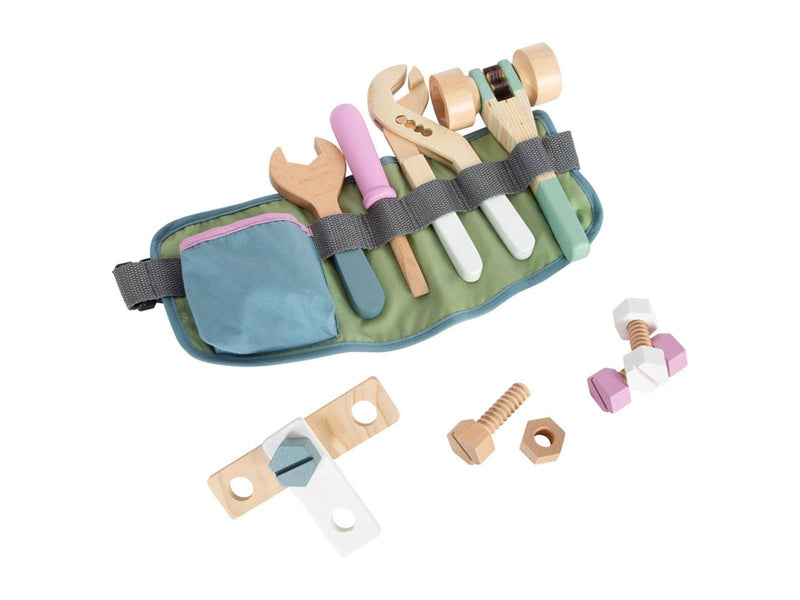 Small Foot - Tool Belt with Wooden Tools 15 pcs.