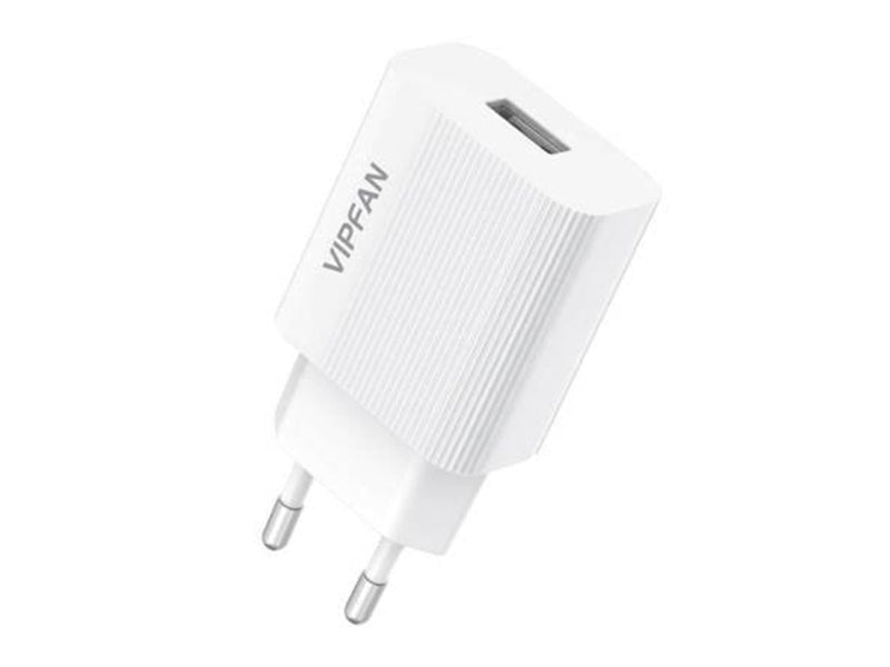 Vipfan Wall charger  E01 1x USB 2.4A (white)