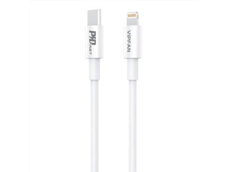 Vipfan Wall charger  E04 USB-C 20W QC 3.0 + Lightning cable (white)