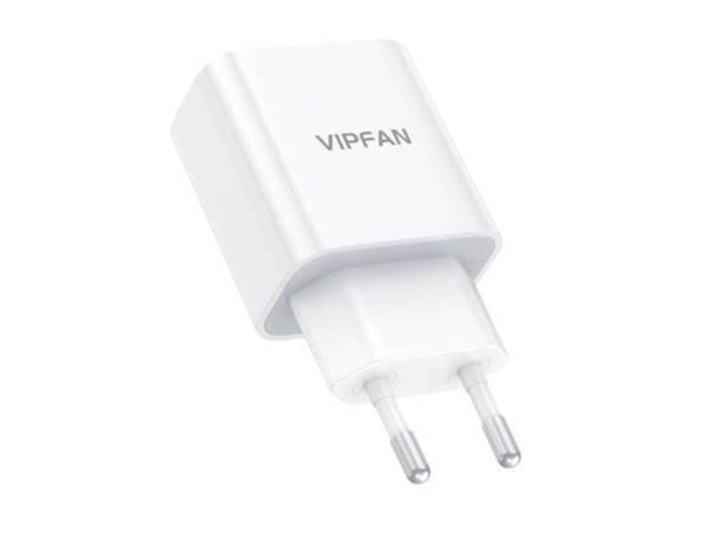 Vipfan Wall charger  E04 USB-C 20W QC 3.0 + Lightning cable (white)