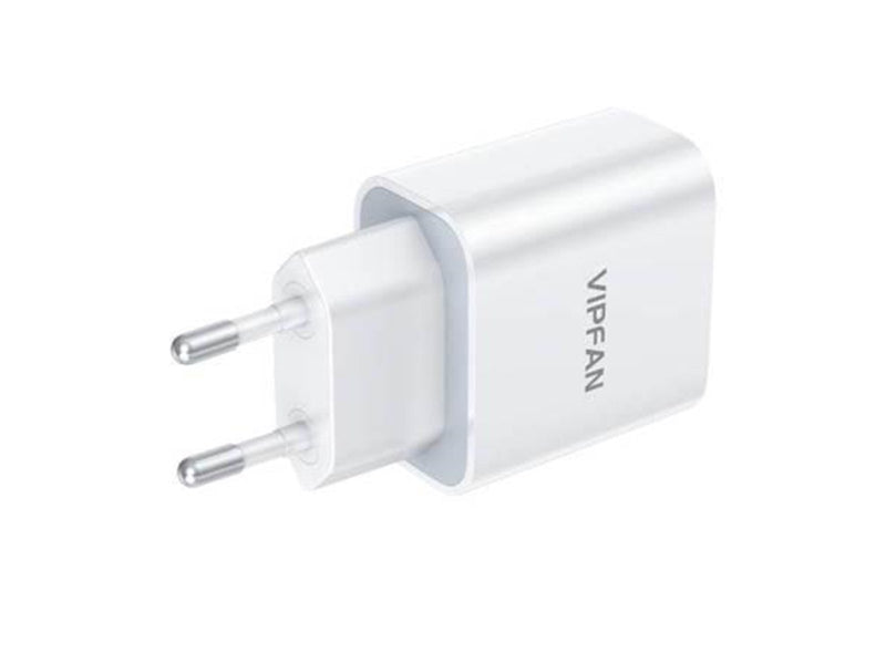 Vipfan Wall charger  E04 USB-C 20W QC 3.0 + Lightning cable (white)
