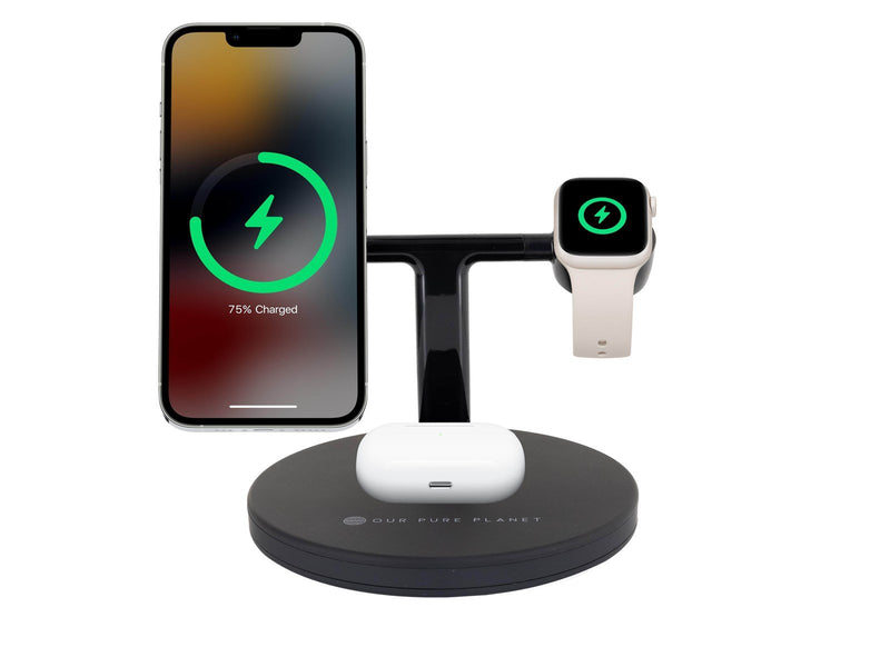 Our Pure Planet 3-in-1 15W Wireless MagSafe Charging Dock