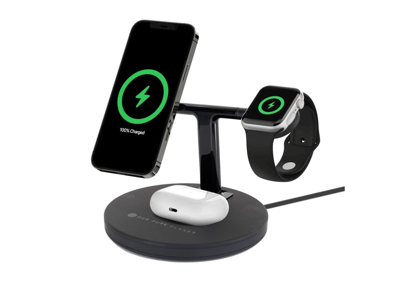 Our Pure Planet 3-in-1 15W Wireless MagSafe Charging Dock