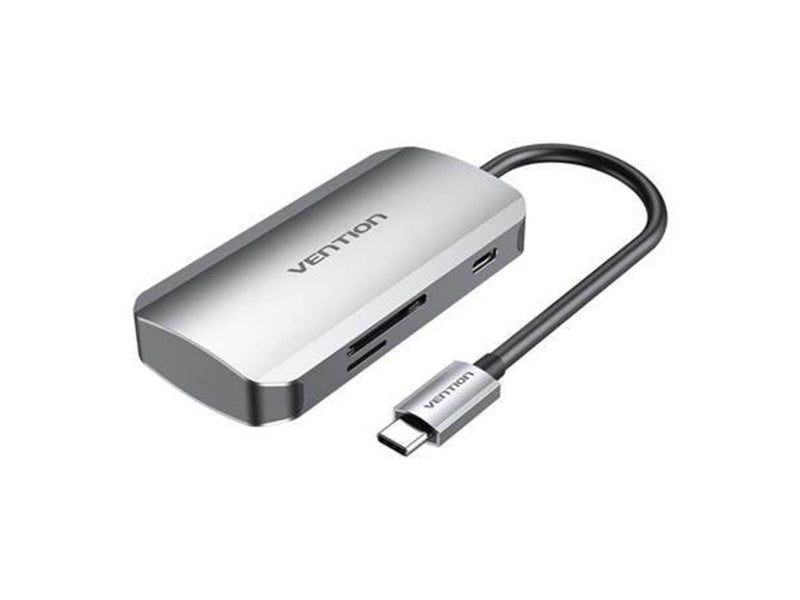 Vention Docking Station USB- C  3x USB 3.0 - SD. TF. PD. 0.15m Grey