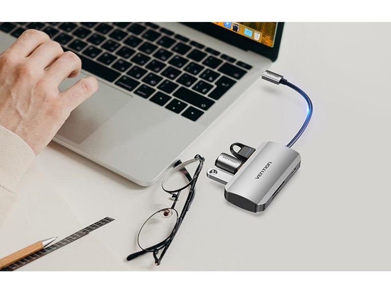 Vention Docking Station USB-C to USB-C 3x USB3.0 PD 0.15m Grey