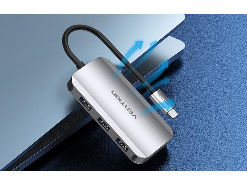 Vention Docking Station USB-C to USB-C 3x USB3.0 PD 0.15m Grey