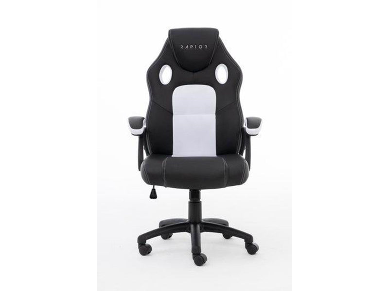 Raptor Gaming Chair GS-40 Compact PU & Fabric Black/White
