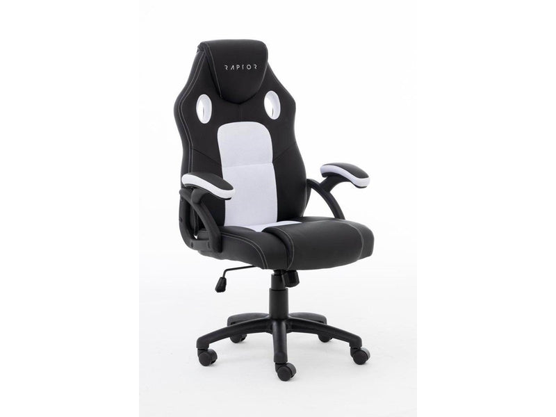 Raptor Gaming Chair GS-40 Compact PU & Fabric Black/White