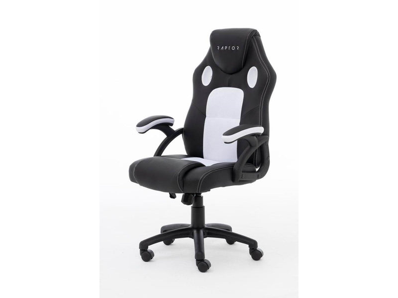 Raptor Gaming Chair GS-40 Compact PU & Fabric Black/White