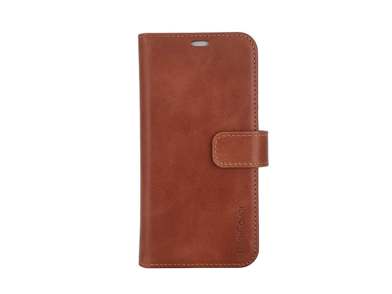 Radicover Wallet Case 2in1 Anti Radiation Leather MagS Brown - iPhone 15