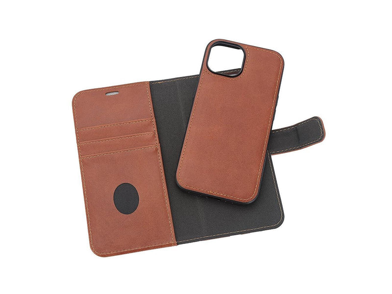 Radicover Wallet Case 2in1 Anti Radiation Leather MagS Brown - iPhone 15