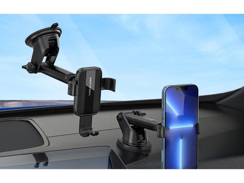 Vention Automatic Car Phone Holder with Suction Cup Black
