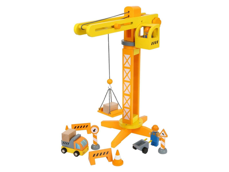 Small Foot - Wooden Crane Construction Site with Accessories 14dlg.