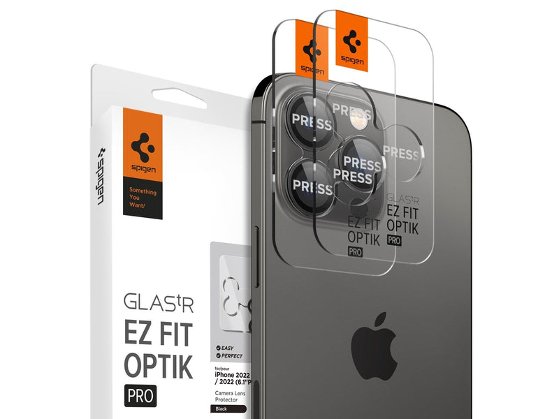 Spigen Glass tR EZ Fit Optik Pro 2 Pack - Black - iPhone 16/15/14 Pro / 16/15/14 Pro Max