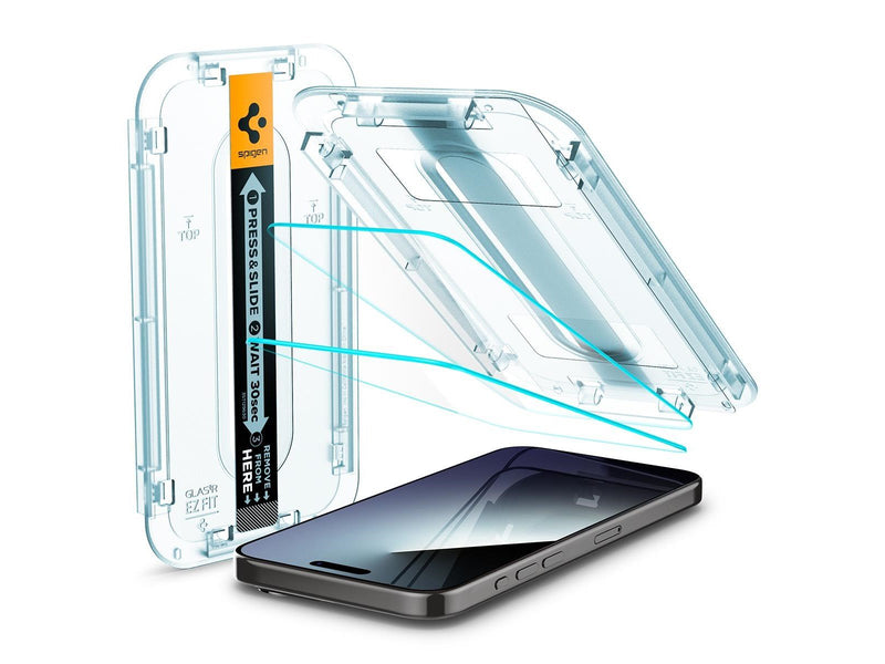 Spigen Glass tR EZ Fit 2 Pack - transparency - iPhone 15 Pro Max