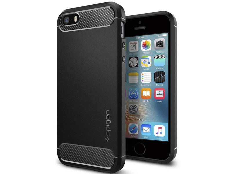 Spigen Rugged Armor - black - iPhone SE 2016/5s/5