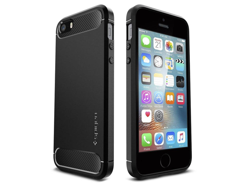 Spigen Rugged Armor - black - iPhone SE 2016/5s/5