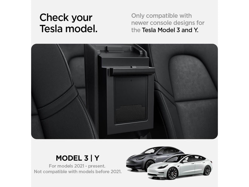 Spigen Tesla Center Console Organizer Hidden Storage Box - black - Model Y/3