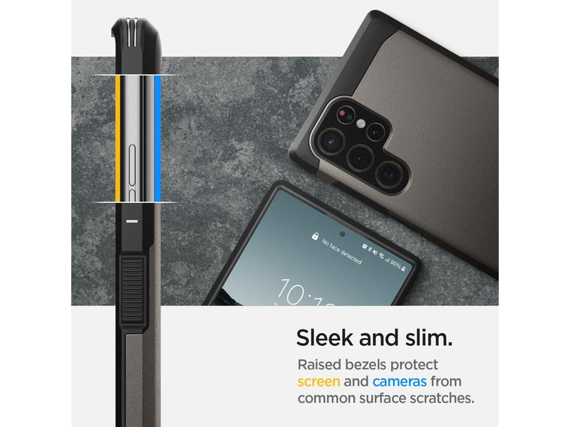 Spigen Tough Armor - gunmetal - Samsung Galaxy S22 Ultra