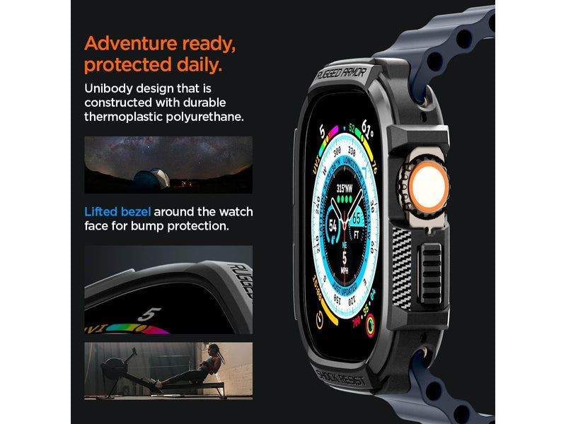 Spigen Rugged Armor - black - Apple Watch Ultra 2/Ultra 49mm