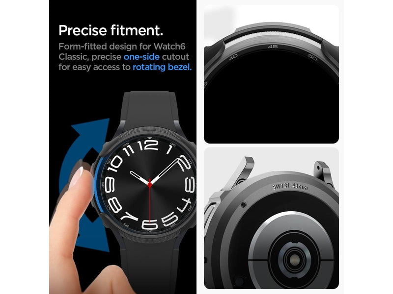 Spigen Liquid Air - matte black - Samsung Galaxy Watch6 Classic 43mm