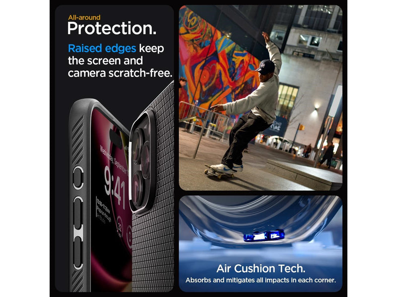Spigen Liquid Air - matte black - iPhone 15 Pro Max