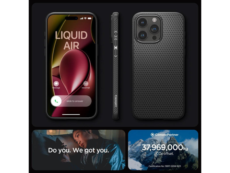Spigen Liquid Air - matte black - iPhone 15 Pro Max