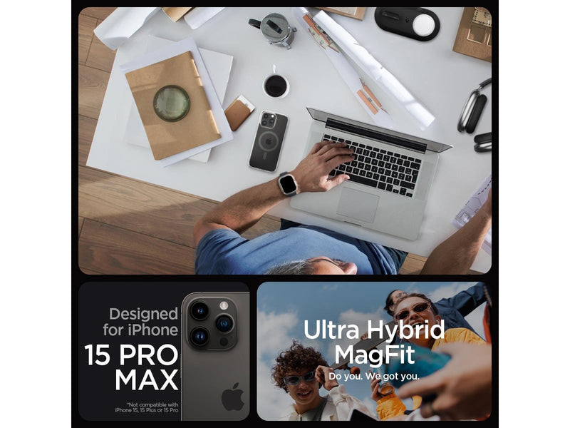 Spigen Ultra Hybrid MagSafe - graphite - iPhone 15 Pro Max