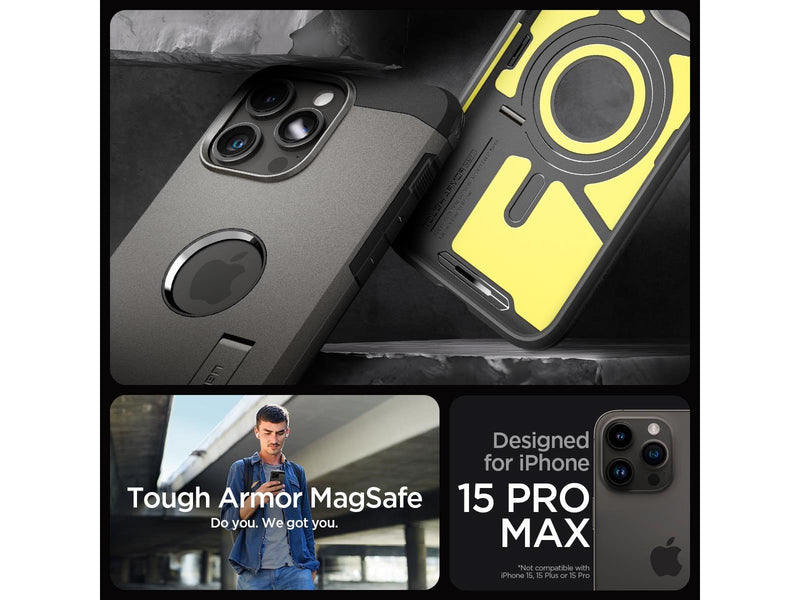 Spigen Tough Armor MagSafe - gunmetal - iPhone 15 Pro Max