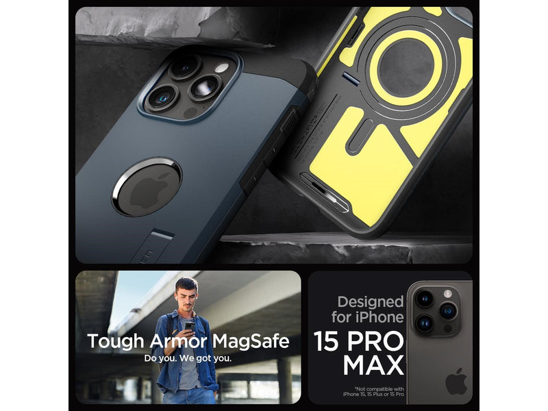 Spigen Tough Armor MagSafe - metal slate - iPhone 15 Pro Max